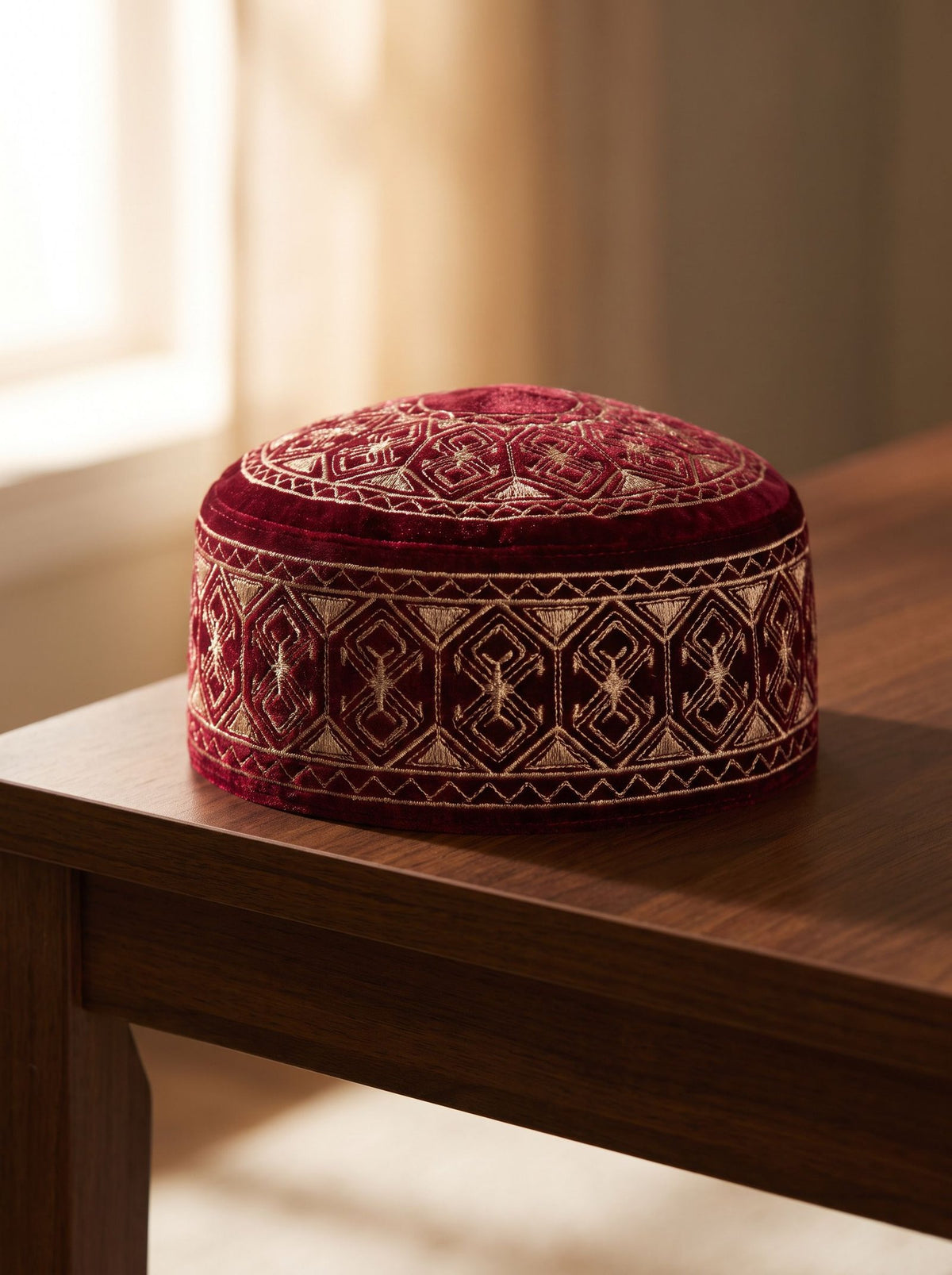 Kufi Premium — Samt Bordeaux