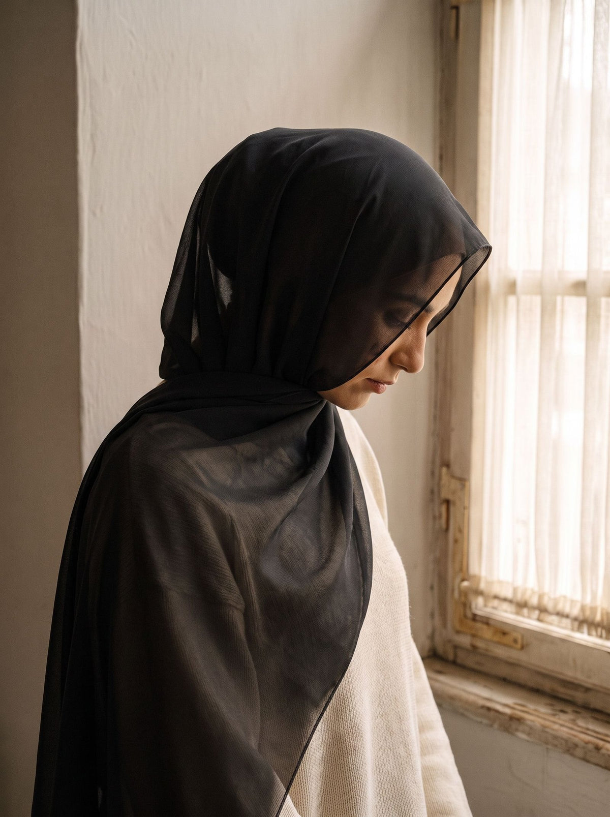 hijab-premium-chiffon Schwarz